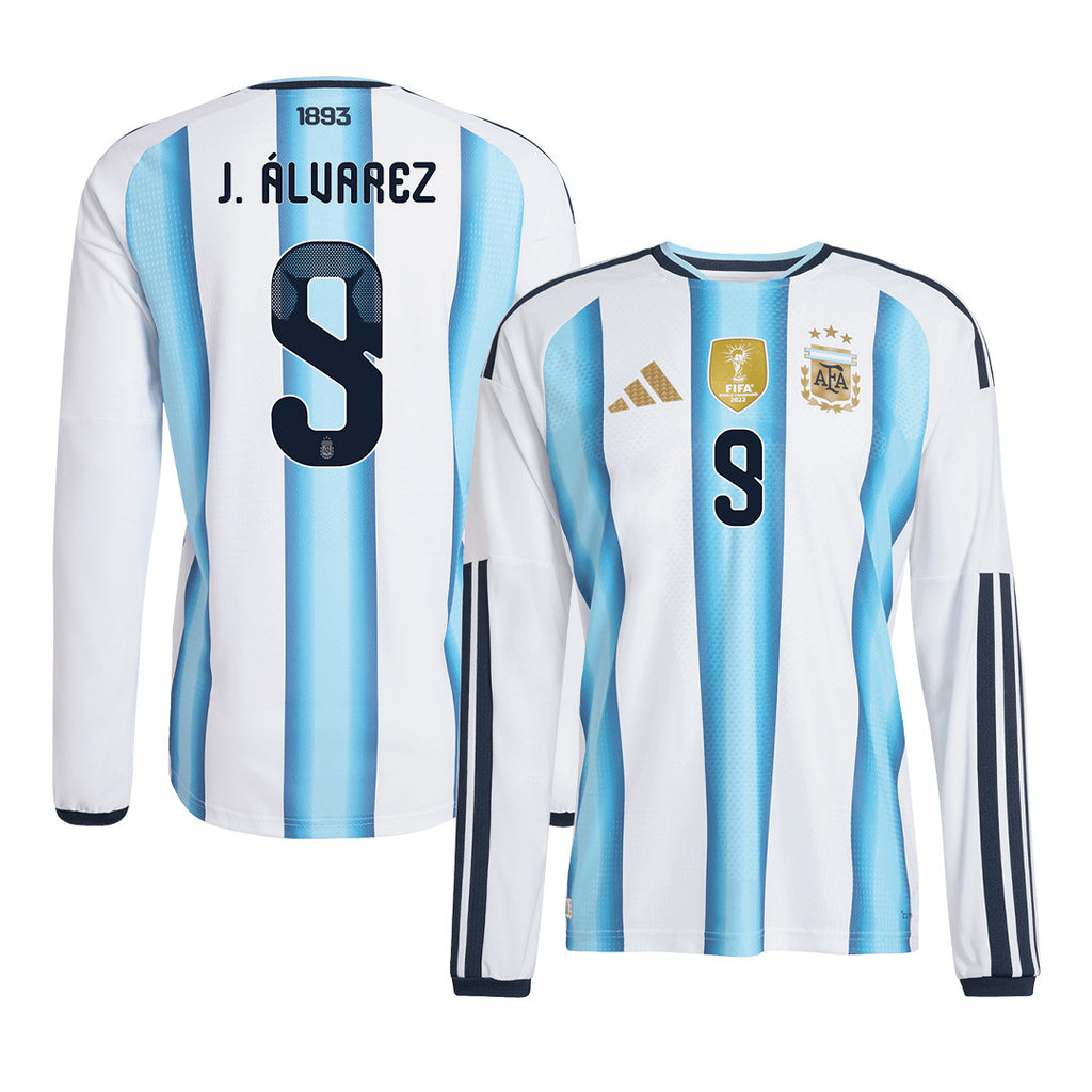 Julián Álvarez 9 Argentina 2026 Home Long Sleeve Jersey - White