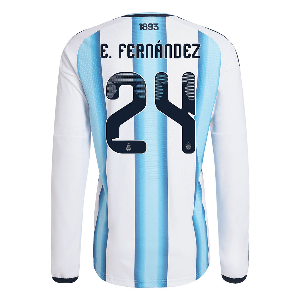 Enzo Fernández 24 Argentina 2026 Home Long Sleeve Jersey - White