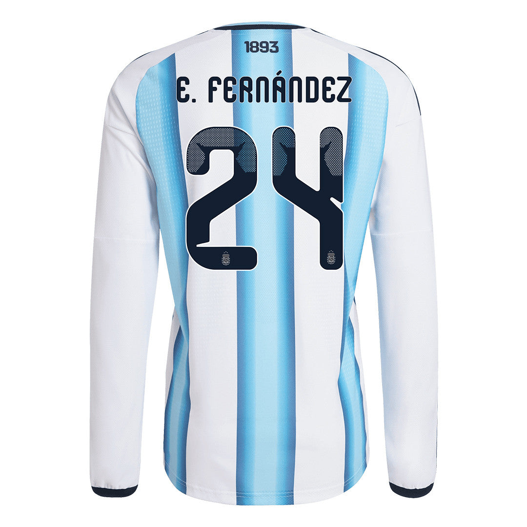 Enzo Fernández 24 Argentina 2026 Home Long Sleeve Jersey - White