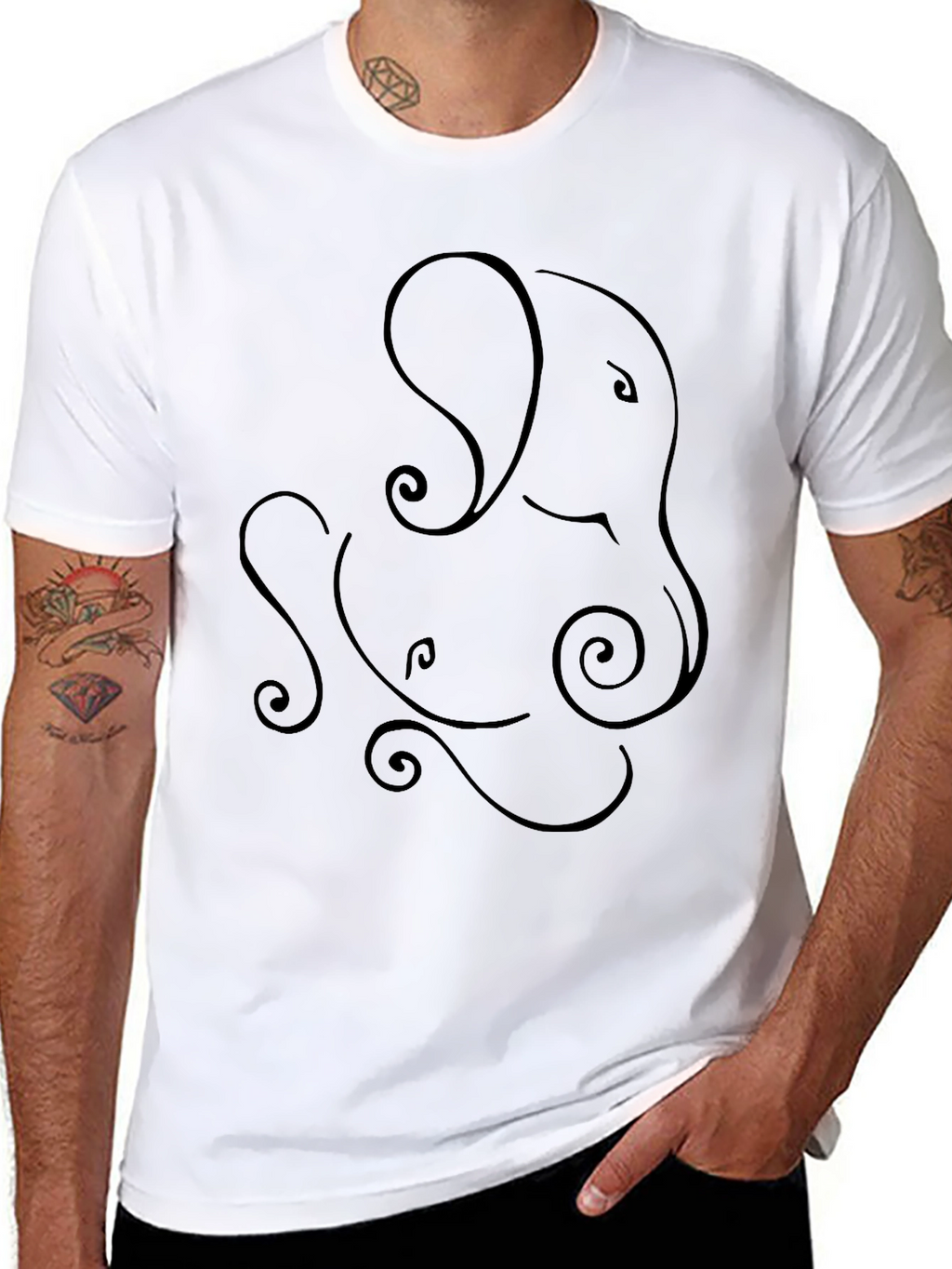 Ganesha Graphic Tee - Unique Line Art Design