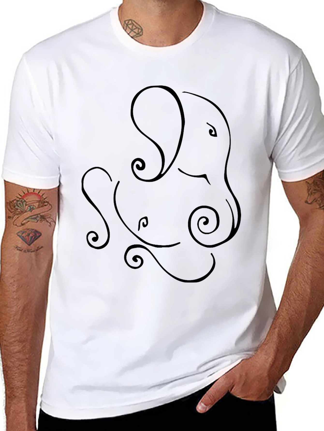 Ganesha Graphic Tee - Unique Line Art Design