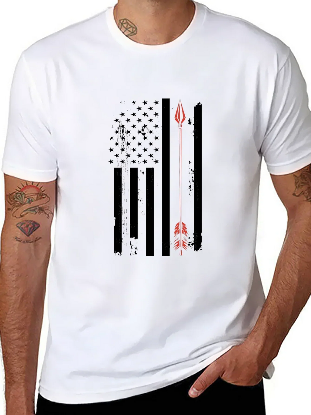 American Flag Arrow T-Shirt - Patriotic Design