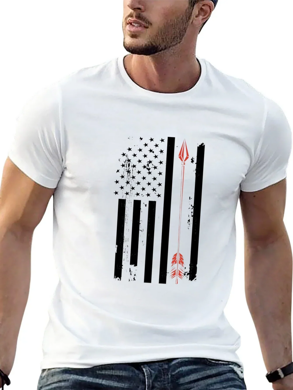 American Flag Arrow T-Shirt - Patriotic Design