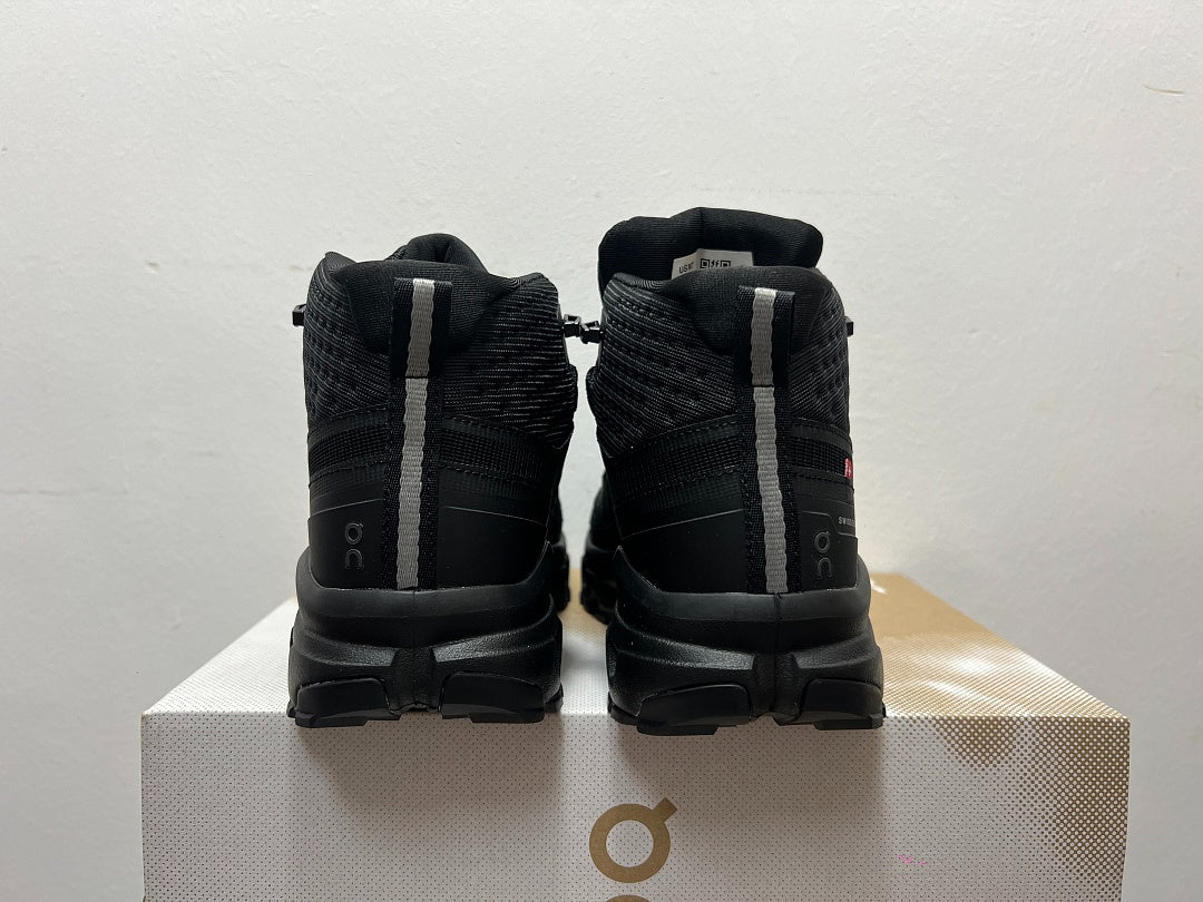On Cloudrock Mid Waterproof Hiking Boots in All Black / Triple Black Shoes