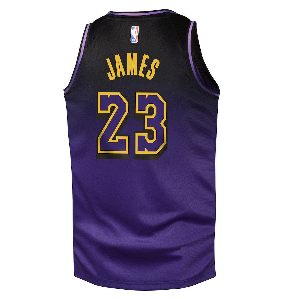 LeBron James 23 Los Angeles Lakers 2024/25 Swingman Player YOUTH Jersey - City Edition - Purple