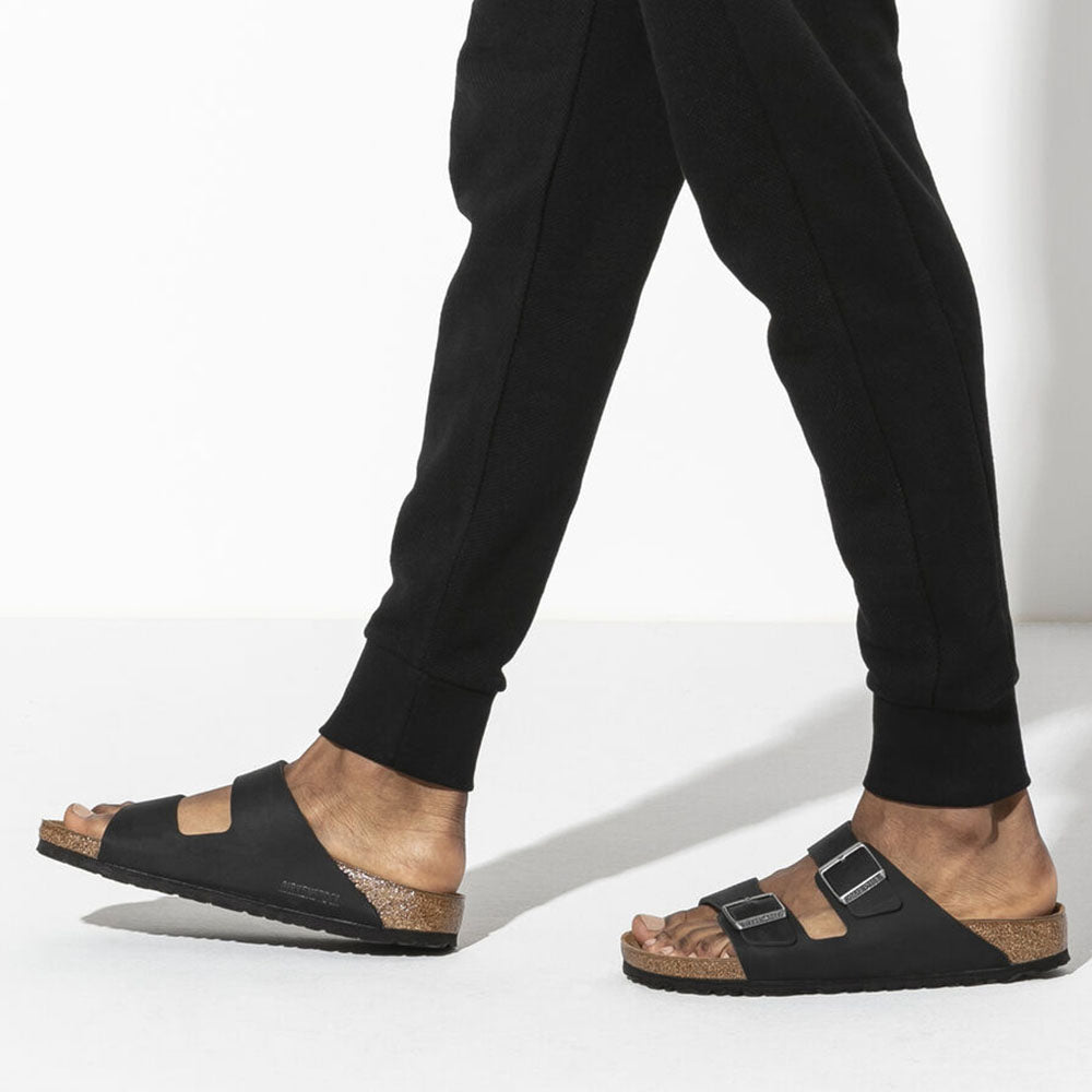 Birkenstock Arizona Oiled Leather in Black Sandals