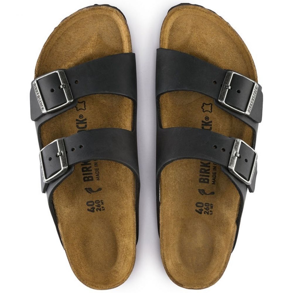 Birkenstock Arizona Oiled Leather in Black Sandals
