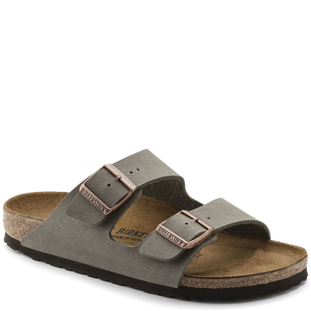 Birkenstock Arizona Birkibuc in Stone Sandals