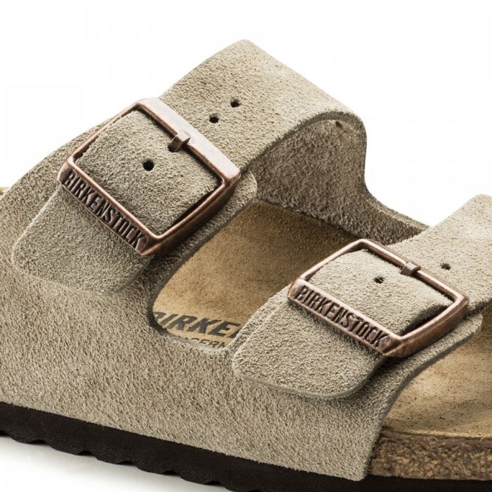 Birkenstock Arizona Suede Leather in Taupe Sandals