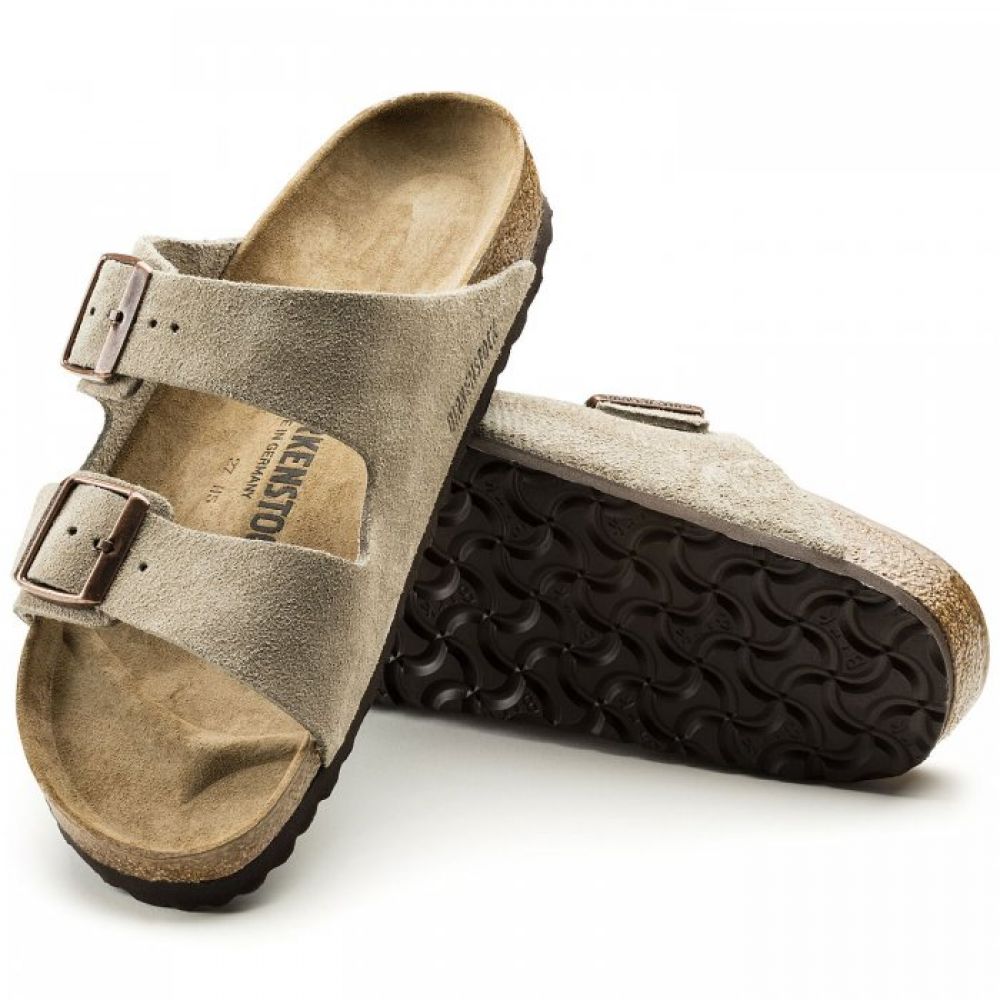 Birkenstock Arizona Suede Leather in Taupe Sandals