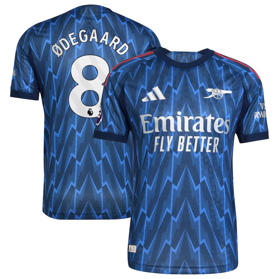 Martin Ødegaard Arsenal 2025/26 Away Player Soccer Shirt - Blue