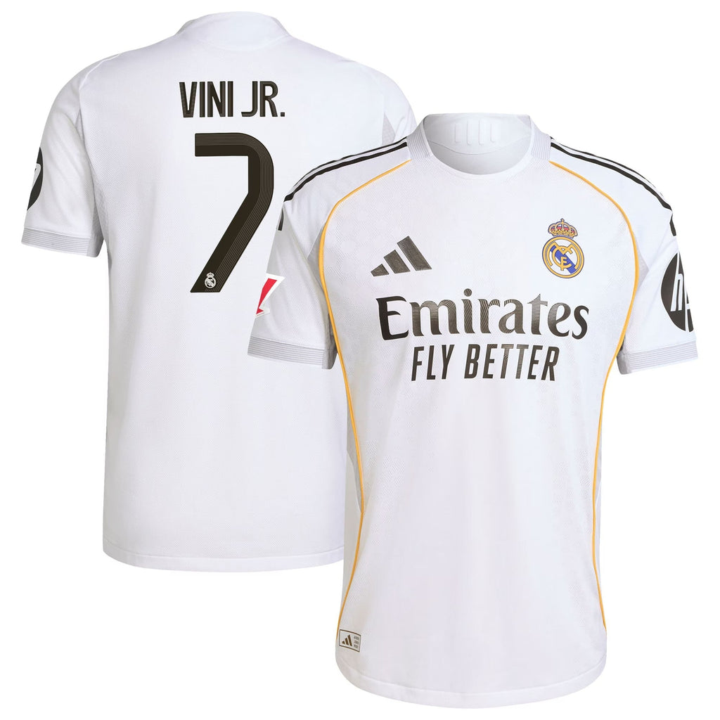 Vini Jr. Real Madrid 2025/26 Home Authentic Soccer Shirt - White