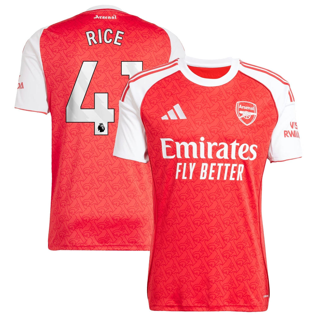 Declan Rice Arsenal 2025/26 Home Player Soccer Shirt - Red