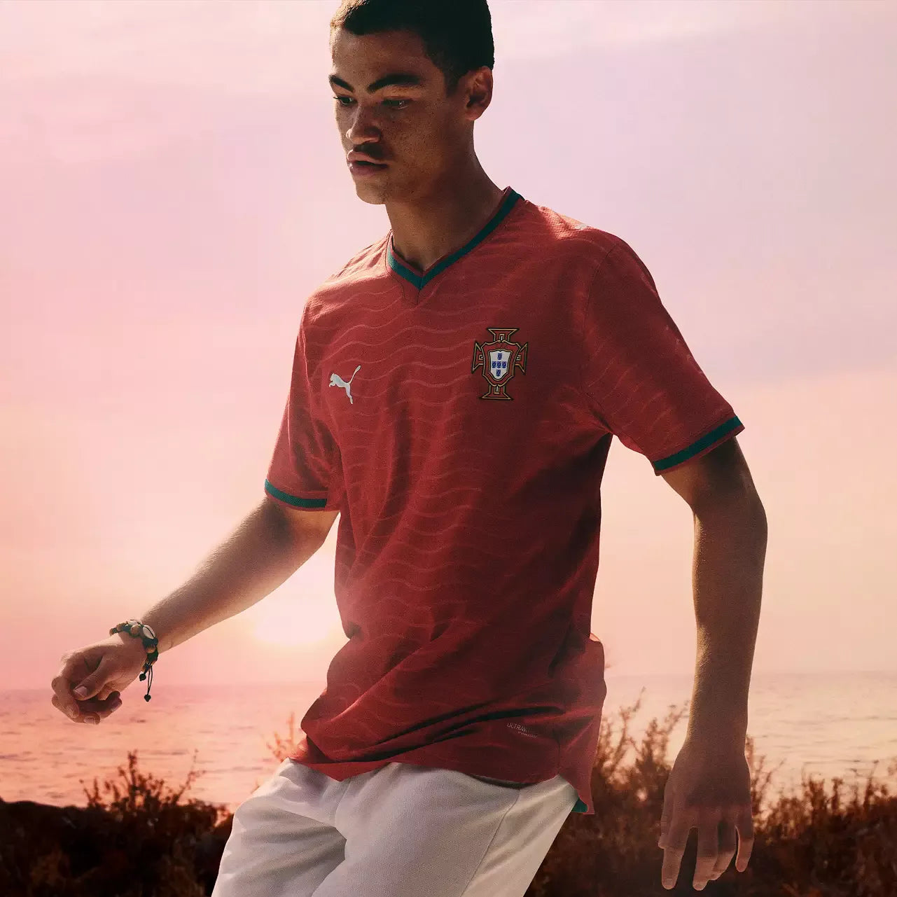 PUMA Portugal National Team 2026 Home Player Edition Soccer Jersey – Cristiano Ronaldo #7 – Red/Gold/Green