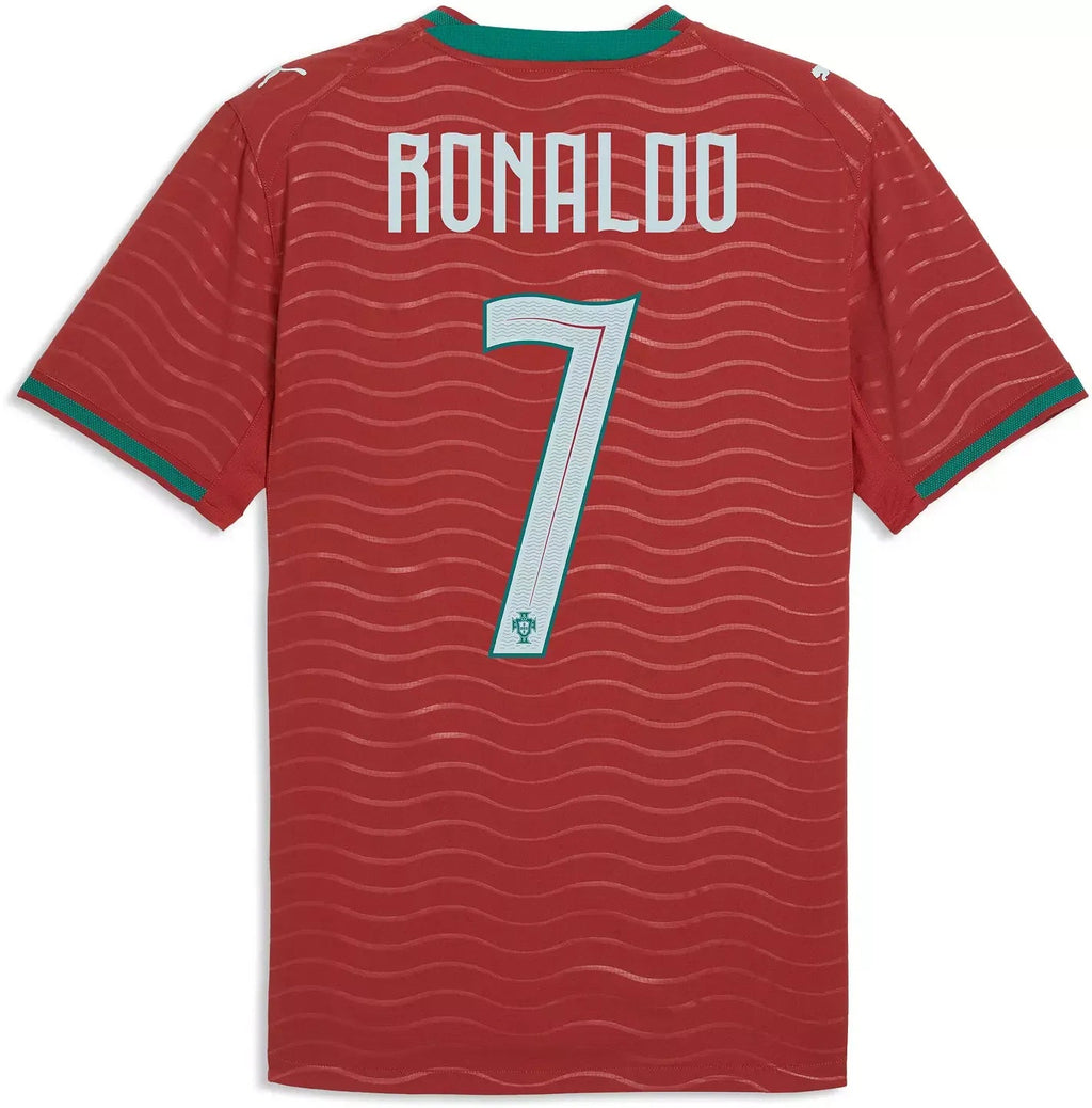 PUMA Portugal National Team 2026 Home Player Edition Soccer Jersey – Cristiano Ronaldo #7 – Red/Gold/Green