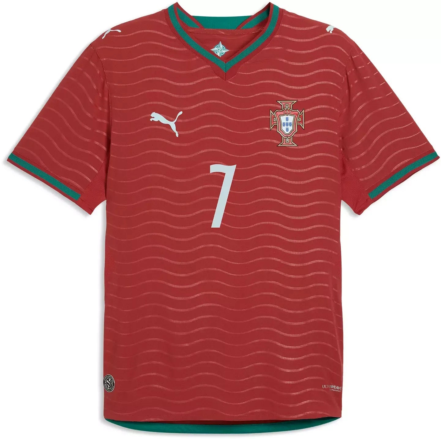 PUMA Portugal National Team 2026 Home Player Edition Soccer Jersey – Cristiano Ronaldo #7 – Red/Gold/Green