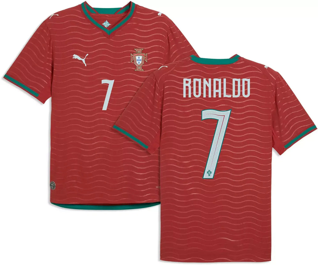 PUMA Portugal National Team 2026 Home Player Edition Soccer Jersey – Cristiano Ronaldo #7 – Red/Gold/Green