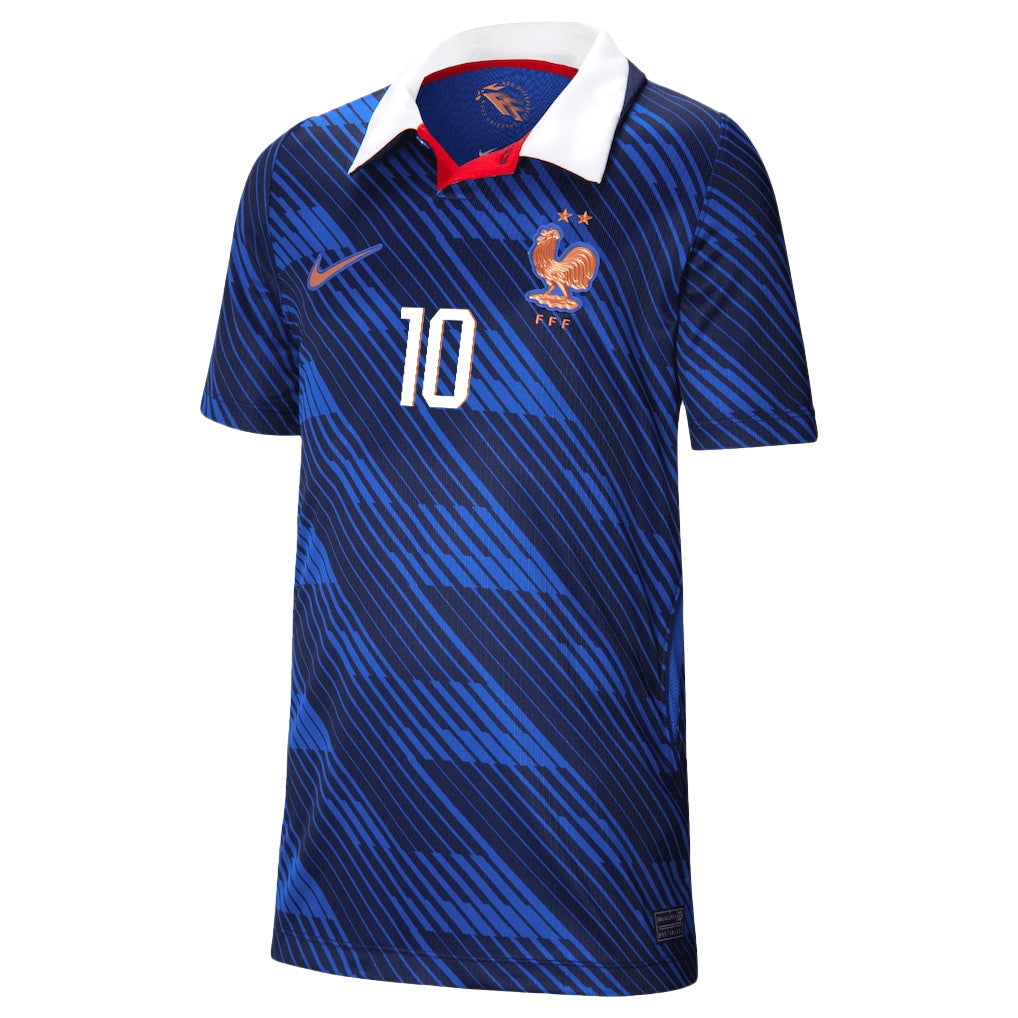 Kylian Mbappé 10 Youth France National Team 2026 Home Soccer Jersey - Blue