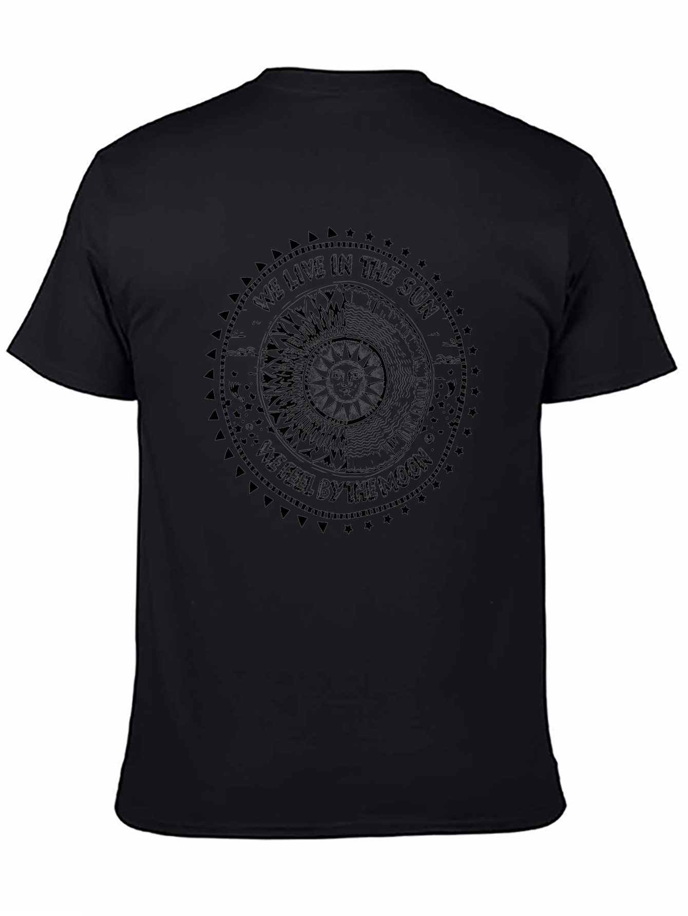 Sun & Moon Graphic Tee - We Live In The Sun Black T-Shirt