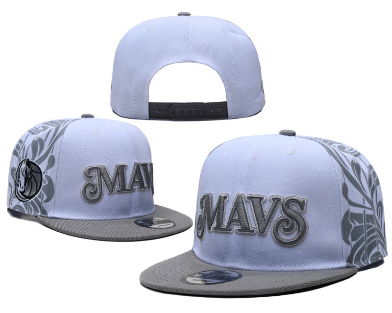 New Era 9FIFTY Dallas Mavericks MAVS Floral Print Side Panel Snapback Hat - Light Blue Grey