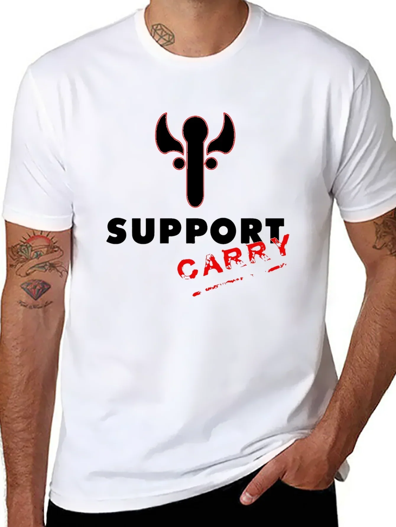 Support Carry Tee - Gamer Style Black T-Shirt