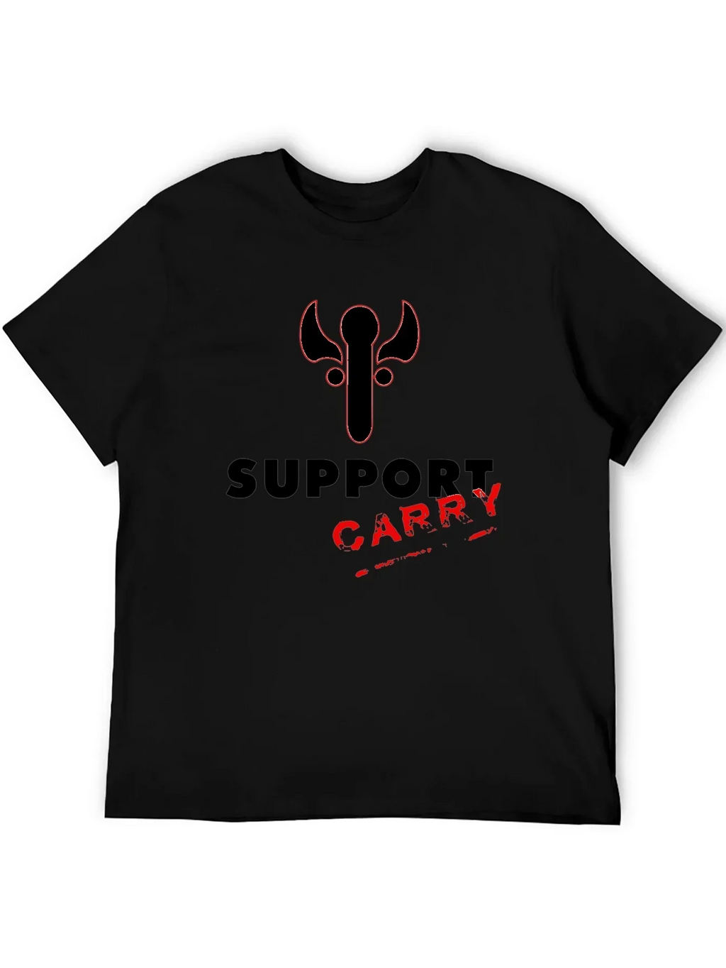 Support Carry Tee - Gamer Style Black T-Shirt