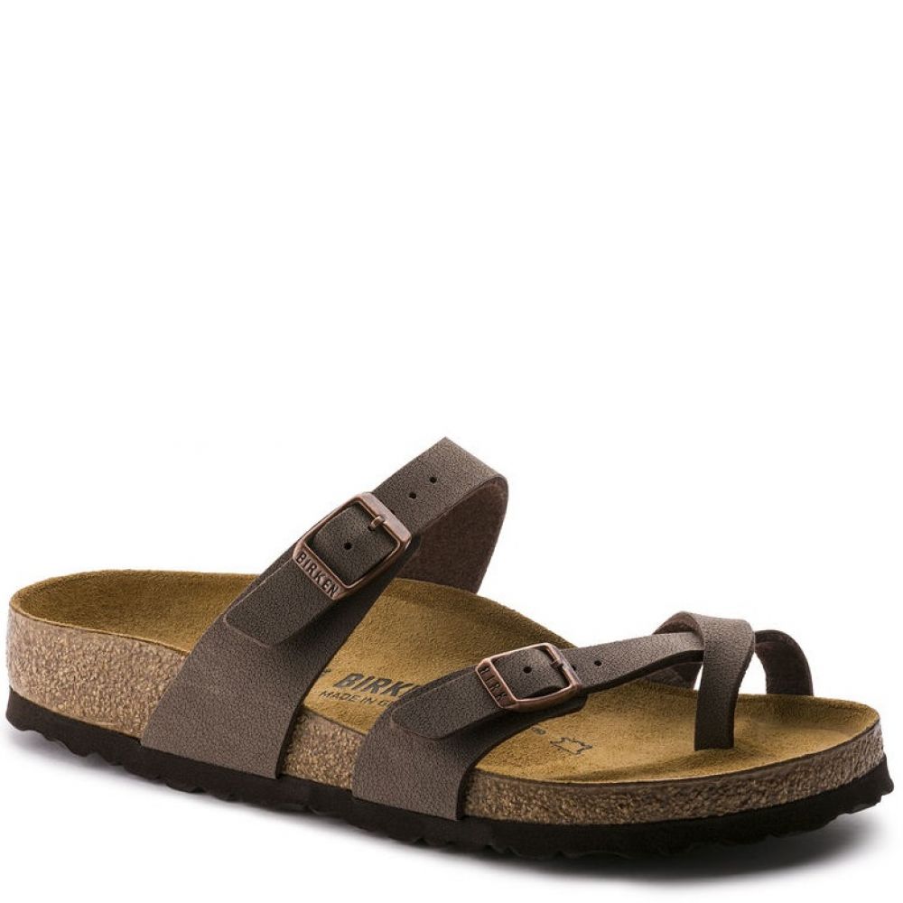 Birkenstock Women's Mayari Birko-Flor Nubuck in Mocha Sandals