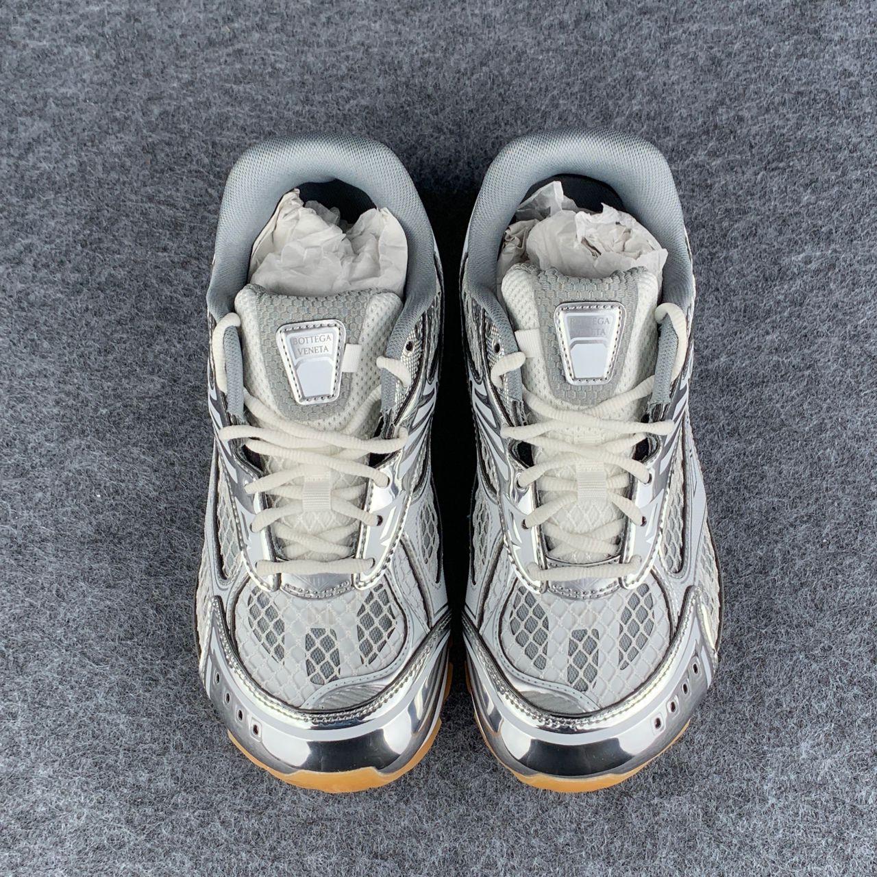 Bottega Veneta Orbit Sneaker 'Silver White' Shoe
