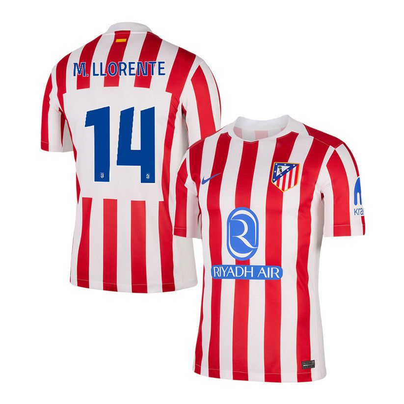 Marcos Llorente 14 Atlético Madrid 25/26 Home Men Soccer Jersey - Red/White