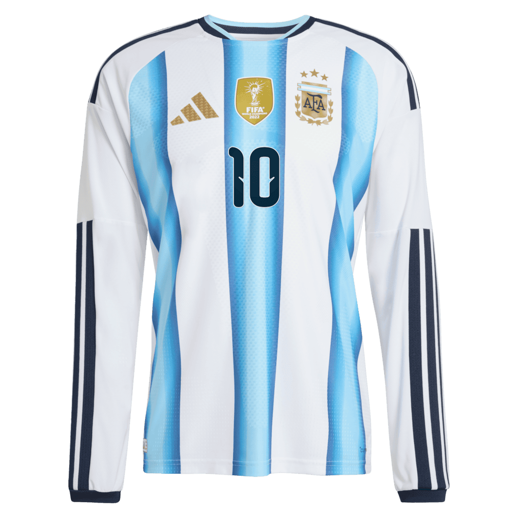 Lionel Messi 10 Argentina 2026 Long Sleeve Home Soccer Jersey - Men's