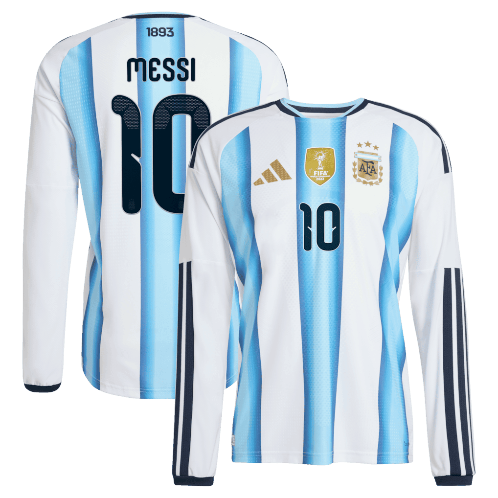 Lionel Messi 10 Argentina 2026 Long Sleeve Home Soccer Jersey - Men's