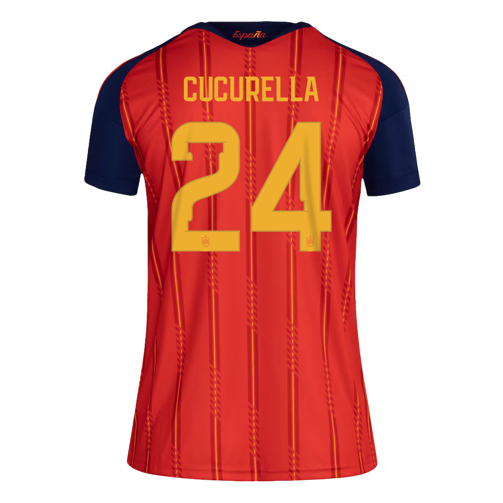 Marc Cucurella 24 Women's Spain National Team 2026 Home Soccer Jersey - Red