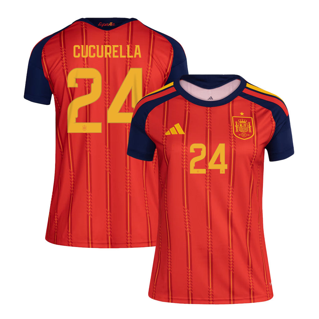 Marc Cucurella 24 Women's Spain National Team 2026 Home Soccer Jersey - Red