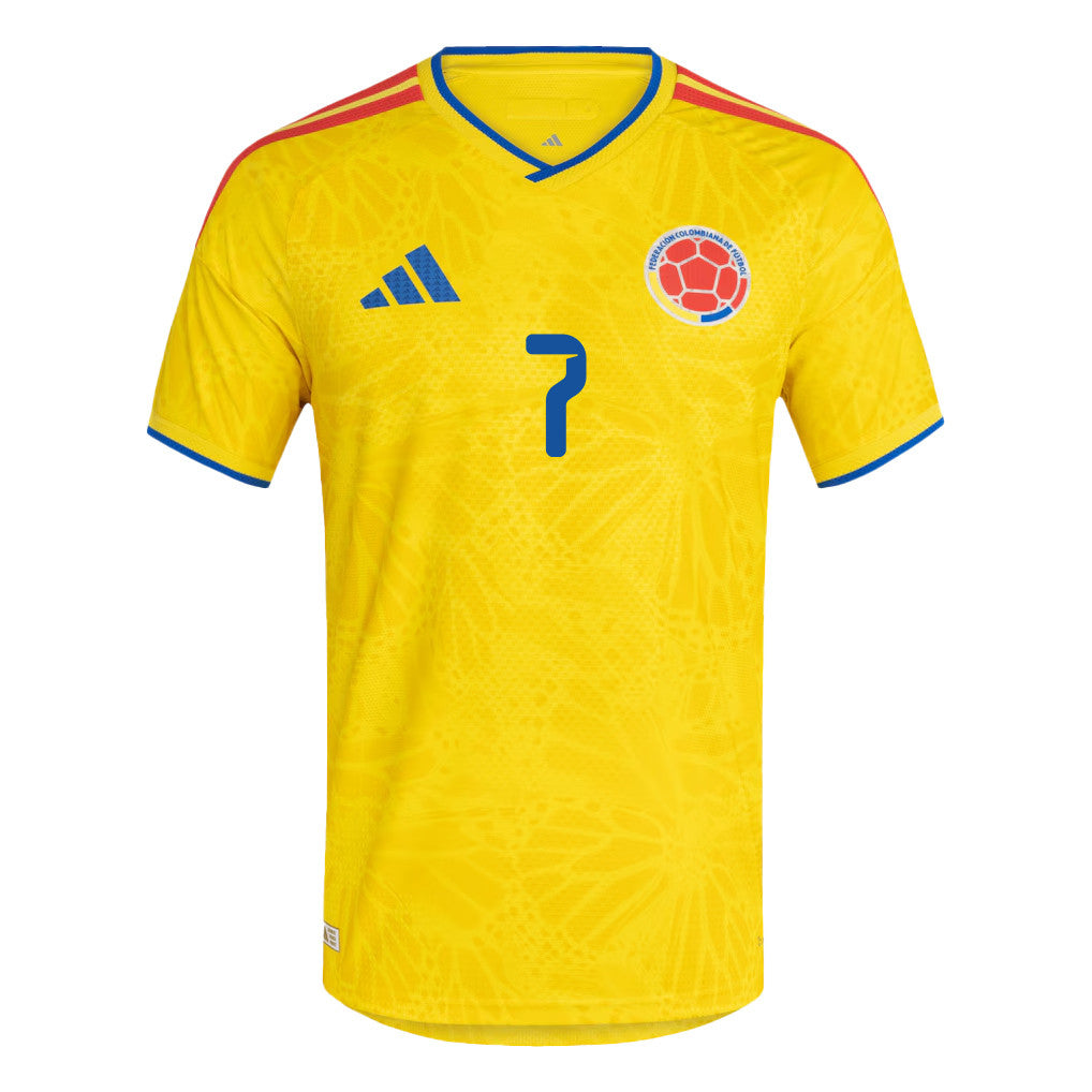Luis Diaz 7 Colombia National Team 2026 Home Soccer Jersey - Yellow, Men