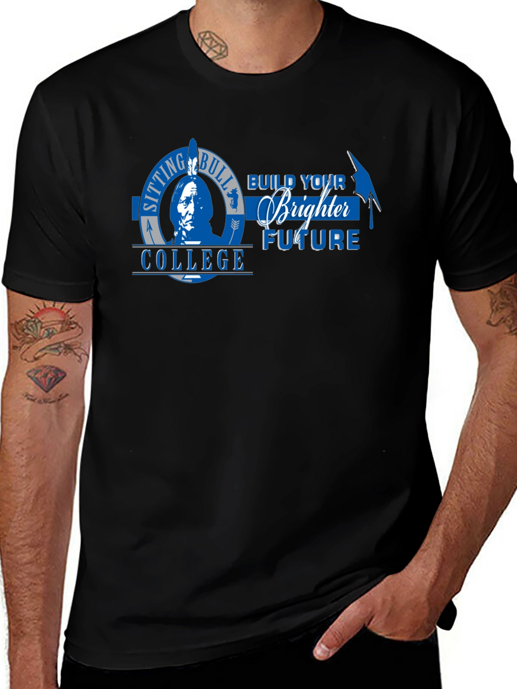 Sitting Bull College T-Shirt - Build Your Brighter Future