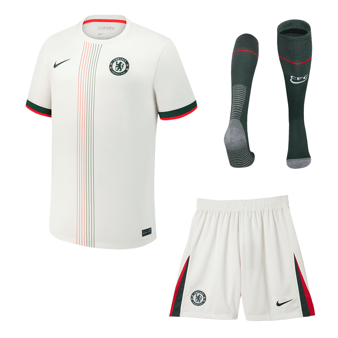 Chelsea Away Football Shirt Kit(Jersey+Shorts+Socks) 2025/26 White