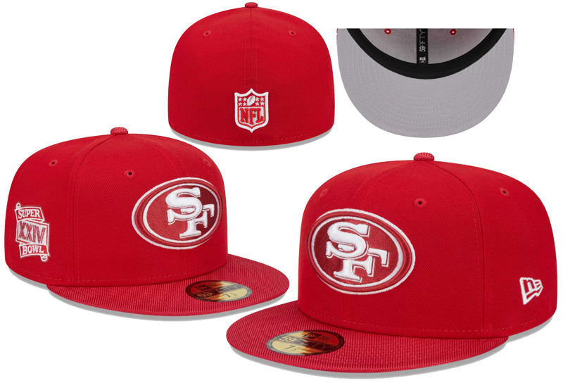 New Era 59FIFTY San Francisco 49ers Super Bowl XXIV Side Patch Fitted Hat - Red