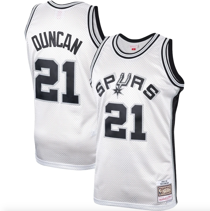 Men's Tim Duncan San Antonio Spurs Mitchell & Ness Hardwood Classics 1998-99 Swingman Jersey - White