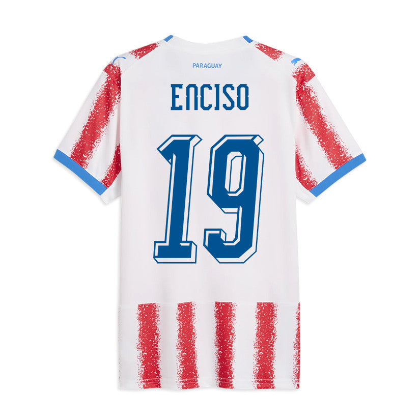 Julio Enciso #19 Paraguay National Team  2026 World Cup Home Soccer Jersey - White/Red, Men