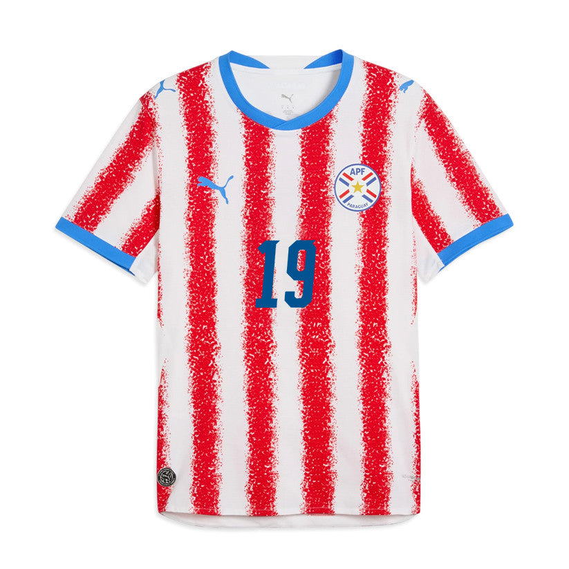 Julio Enciso #19 Paraguay National Team  2026 World Cup Home Soccer Jersey - White/Red, Men