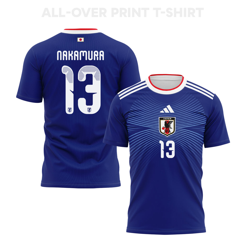 Keito Nakamura #13 Japan  2026 World Cup Home 3D T-Shirt Fully Printed Soccer  – Unisex, Blue
