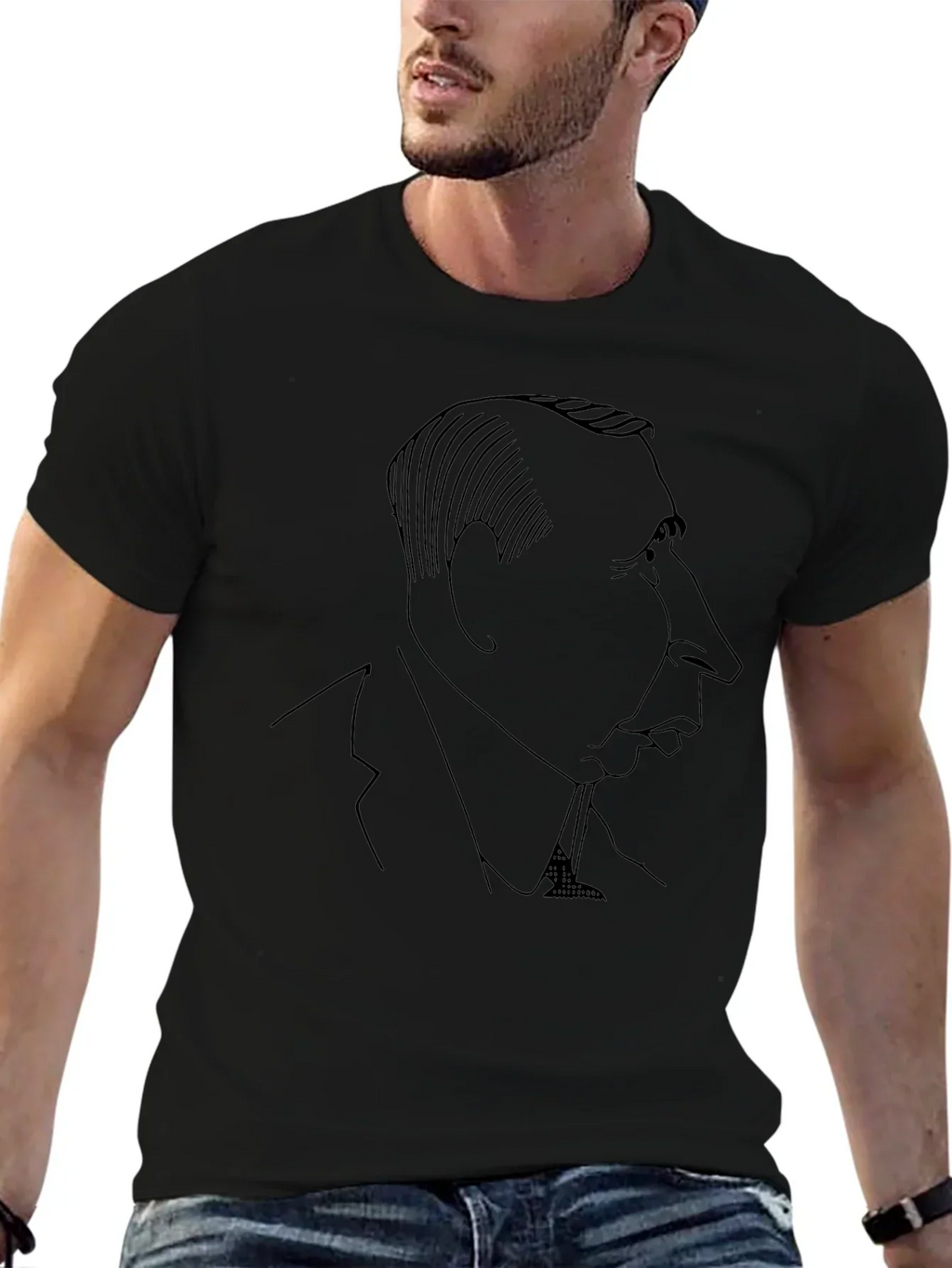 Caricature Silhouette Black T-Shirt