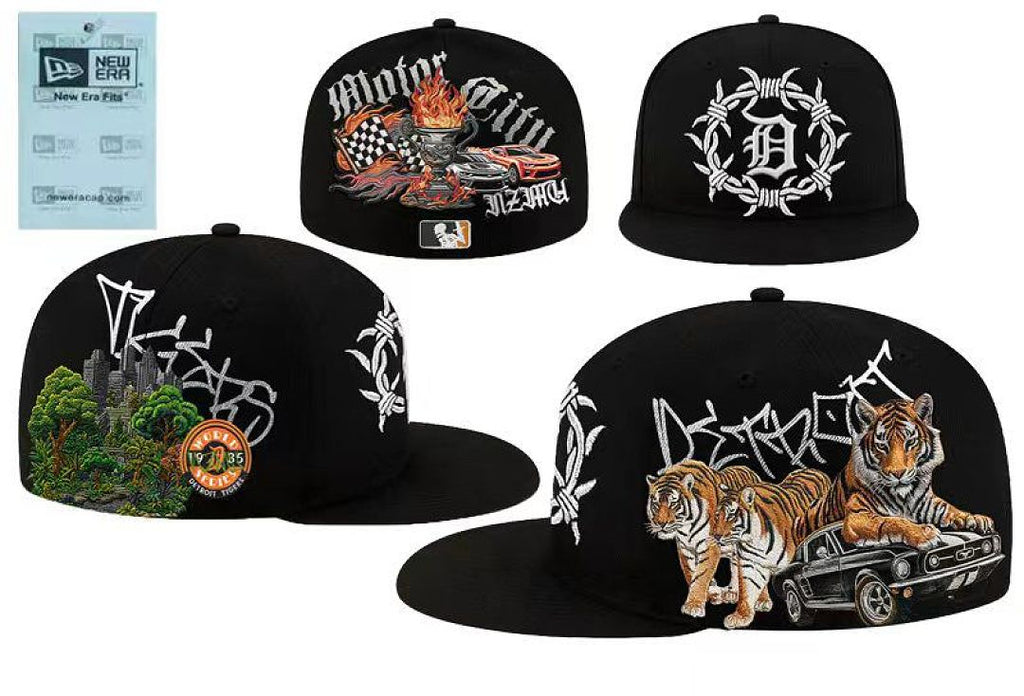 Unisex New Era Fitted Flat Brim Hat Multi Team Embroidery Hip Hop Baseball Cap