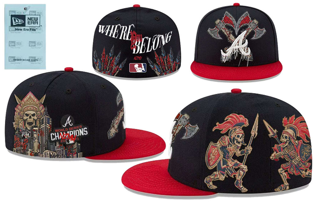 Unisex New Era Fitted Flat Brim Hat Multi Team Embroidery Hip Hop Baseball Cap