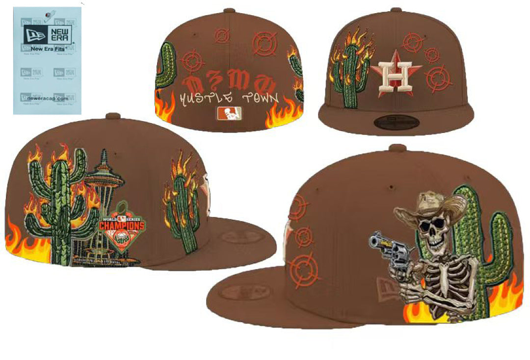 Unisex New Era Fitted Flat Brim Hat Multi Team Embroidery Hip Hop Baseball Cap