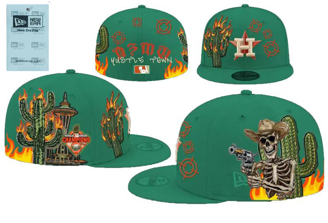 Unisex New Era Fitted Flat Brim Hat Multi Team Embroidery Hip Hop Baseball Cap