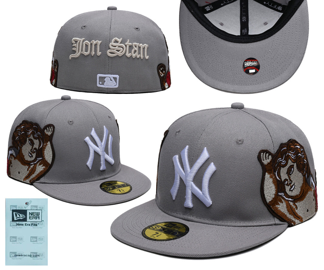 Unisex New Era Fitted Flat Brim Hat Multi Team Embroidery Hip Hop Baseball Cap