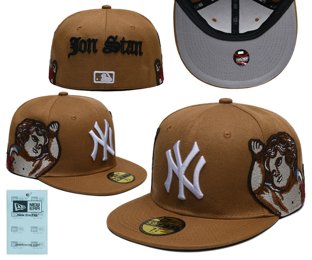 Unisex New Era Fitted Flat Brim Hat Multi Team Embroidery Hip Hop Baseball Cap