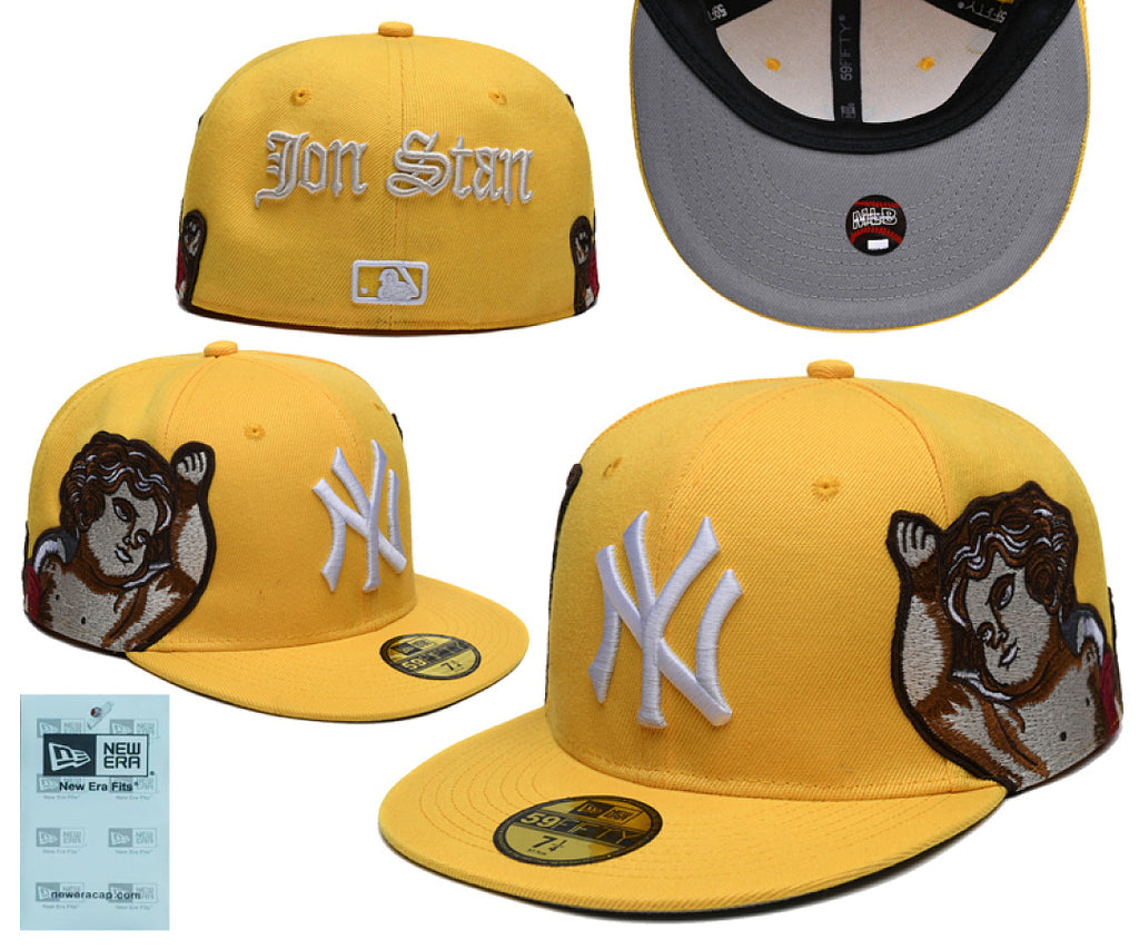 Unisex New Era Fitted Flat Brim Hat Multi Team Embroidery Hip Hop Baseball Cap