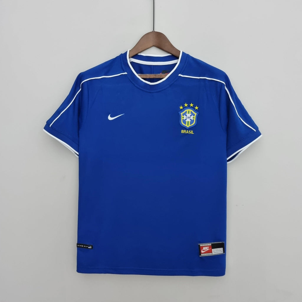 BRASIL AWAY 1998/98 - NIKE RETRO MEN`S - BLUE/WHITE